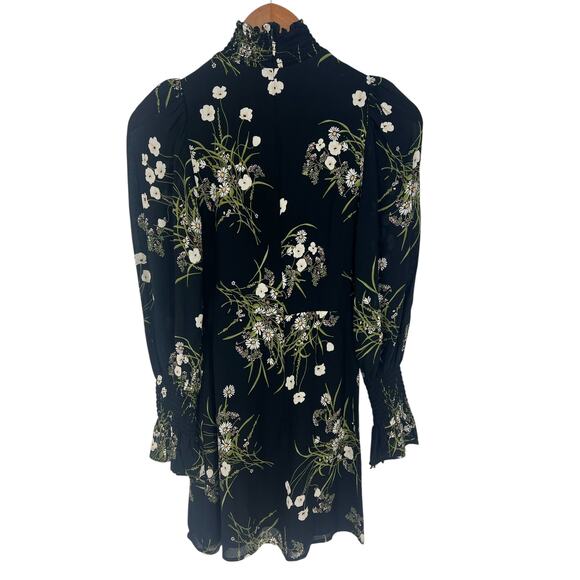 Reformation Archie Floral Print Mini Dress in Black - Picture 9 of 10